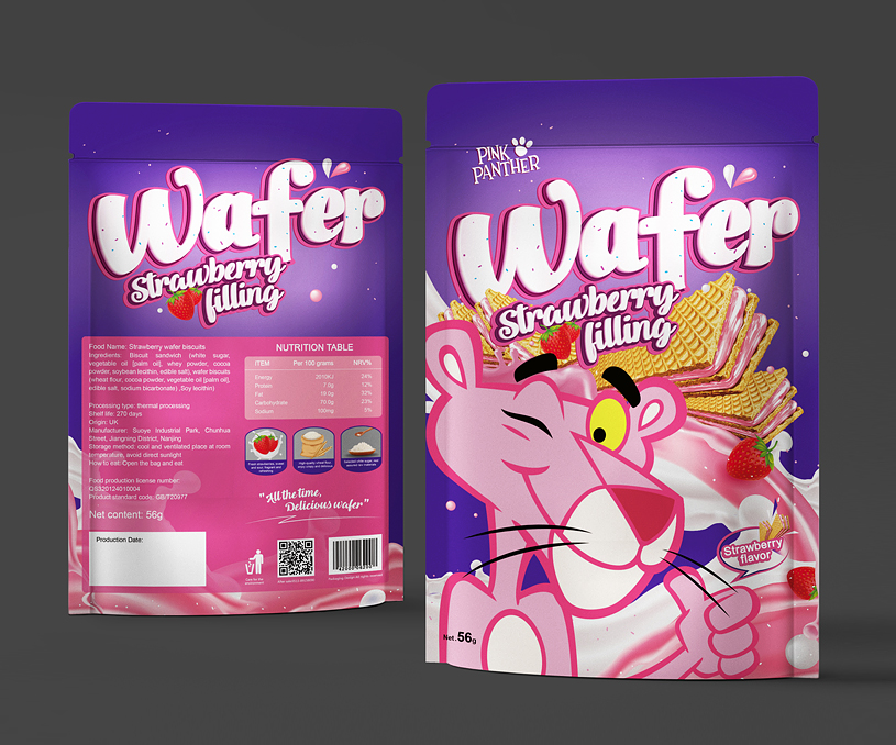 品牌形象 产品包装设计 ' 《Pink Panther粉红豹》华夫饼系列 