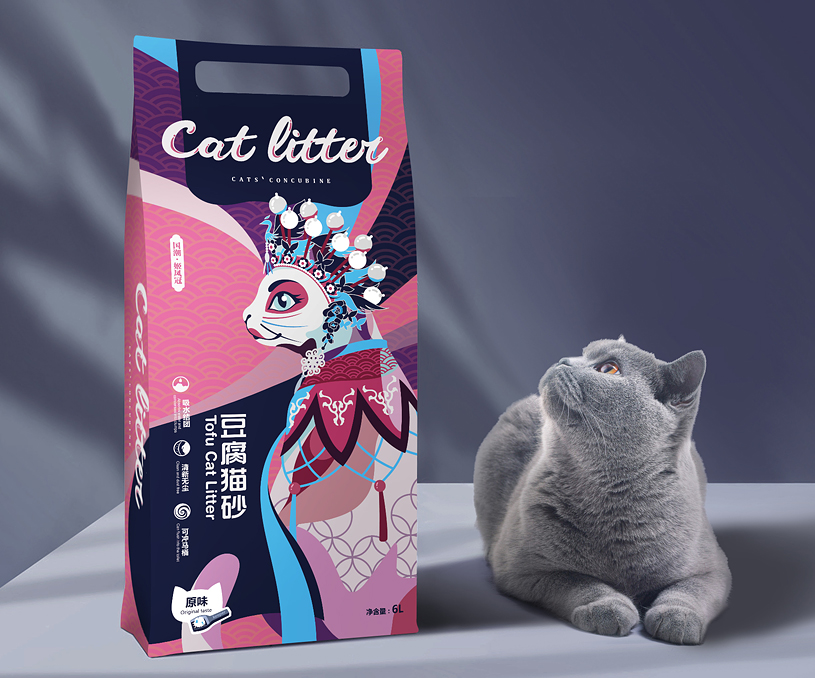 品牌形象 产品包装设计 '原味豆腐猫砂系列